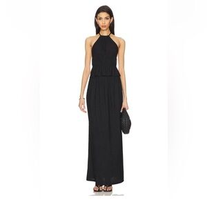 Revolve black halter top with matching skirt